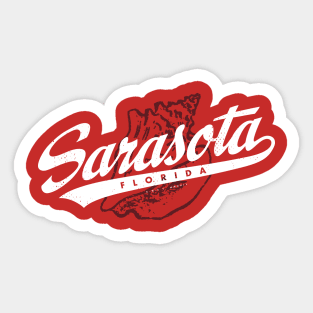 Sarasota Florida - Vintage Shell With Script Sticker